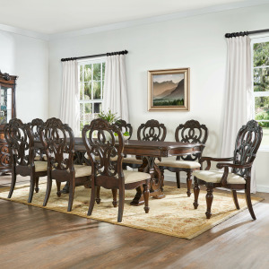 Royale 10pc Dining Set With 2 Arm Chairs