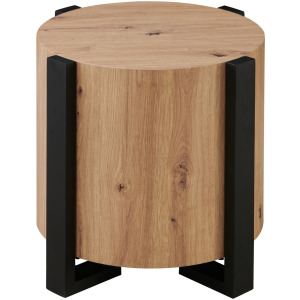 Darcie Faux Wood Round End Table