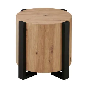 Darcie Faux Wood Round End Table