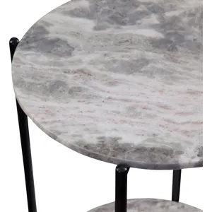 Coleen Sanwar Green Marble Round End Table