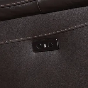 Alexandria 6-Piece Dual-Power Leather Reclining Sectional, Chocolate Sectional