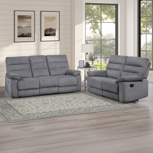 Cozy Gray 2-Piece Reclining Living Room Set