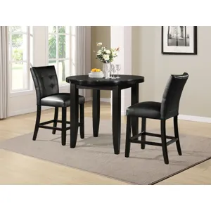 Markina Round Black Marble Table