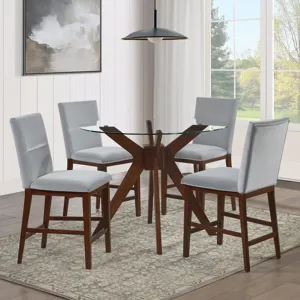 Zen Gray Velvet Counter Chair