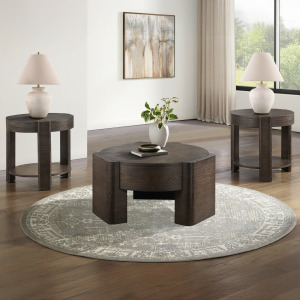 Salina Round Castered 3-Piece Table Set