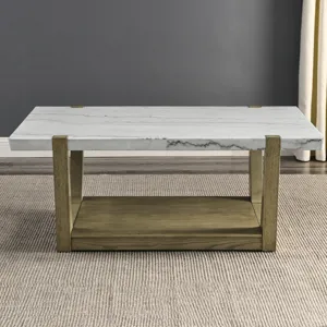Perth 3-Piece Marble Top Occasional Set(Cocktail Table & Two End Tables)