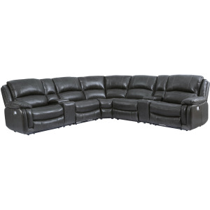 Denver Armless Leather Sectional Chair, Charcoal