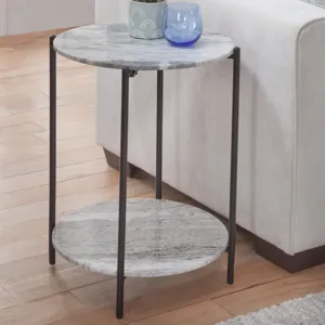 Coleen Sanwar Green Marble Round End Table