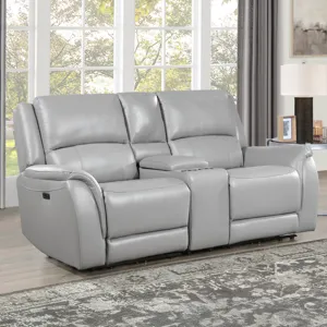 Alexandria Leather Power Reclining Conso Living Room Set