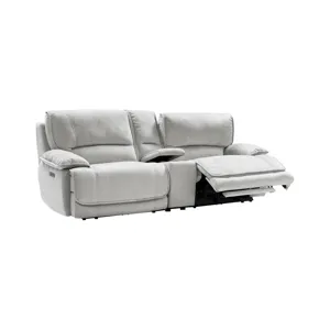 Olsen Silver Power Reclining Loveseat Sectional