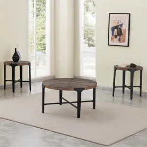 Chevron 22-Inch Round End Table