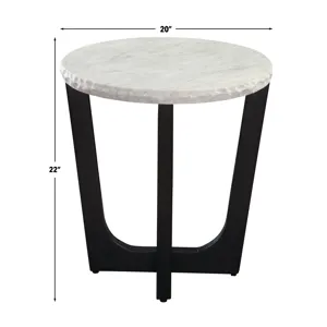 Chrissy White Marble Top End Table