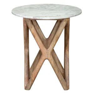 Wyman Banswara White Marble Top End Table