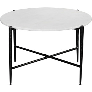 Loxie White Marble Top Round Cocktail Tb