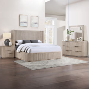 Henry 4-Piece Bedroom, Tan Finish - Queen