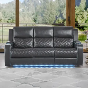 Luna Charcoal Power Sofa