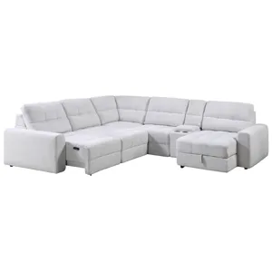 Snyder White 6-Piece Reclining Sectional