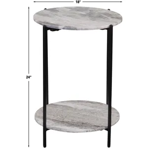 Coleen Sanwar Green Marble Round End Table