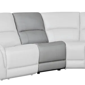 Alexandria Armless Reclining Chair With Power Footrest, Stone