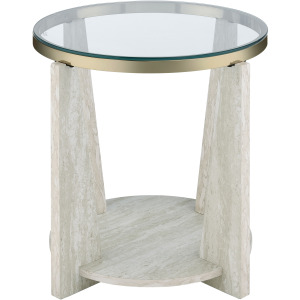 Wanda 24″ Round Glass Top End Table