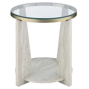 Wanda 24″ Round Glass Top End Table