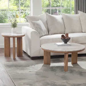 Sidney Brown Marble Top Cocktail Table