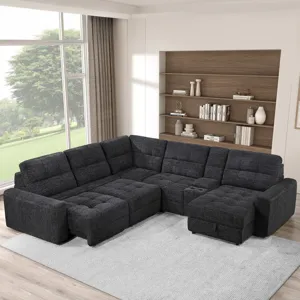 Snyder Black 6-Piece Reclining Sectional