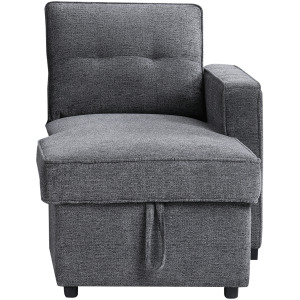 Noah Reversible Storage Chaise, Gray