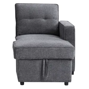 Noah Reversible Storage Chaise, Gray