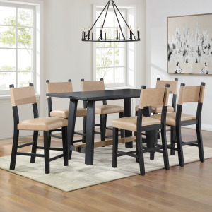 Aubrey 7pc Black Counter Dining Set
