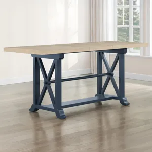 Darcy 7-Piece Counter Dining Set, Blue Finish