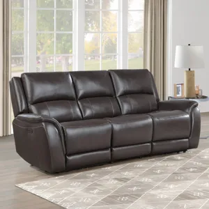 Alexandria Power Leather Reclining Sofa Living Room Set