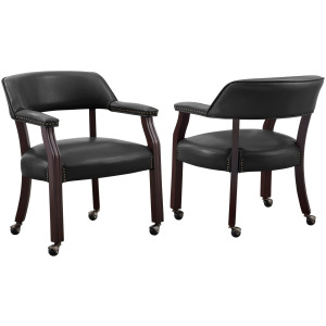 Tournament Arm Chair W/Casters, Black