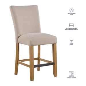 Artemis Beige Chenille Counter Chair