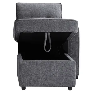 Noah Reversible Storage Chaise, Gray