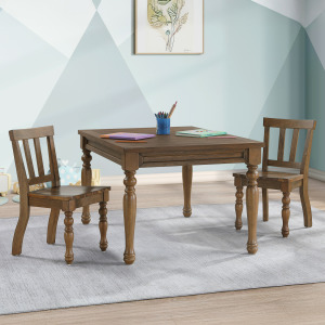 Joanna Kids 3pc Dining Set, Mocha Finish