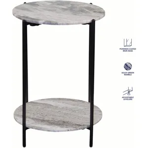 Coleen Sanwar Green Marble Round End Table