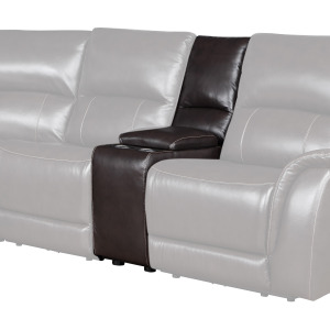 Alexandria Lift-Top Leather Console, Charcoal