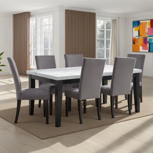 Sterling 7pk Dining Table Set With Napol