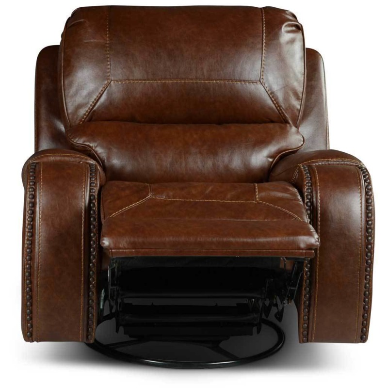 Keily Manual Swivel Glider Recliner, Brown KE800C by Steve Silver at