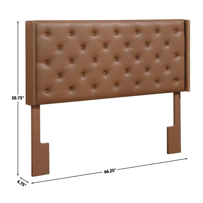 Maria Brown Tufted Pu Queen/Full Headboa