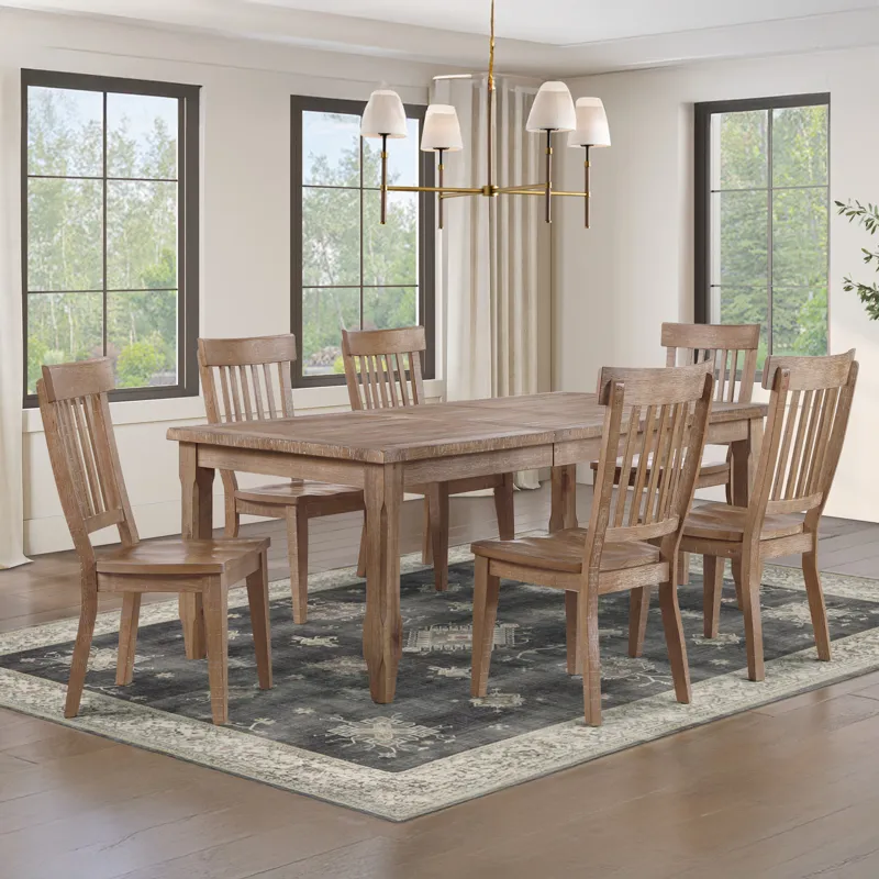 Riverdale Leg Table With 6 Wooden Side Chairs