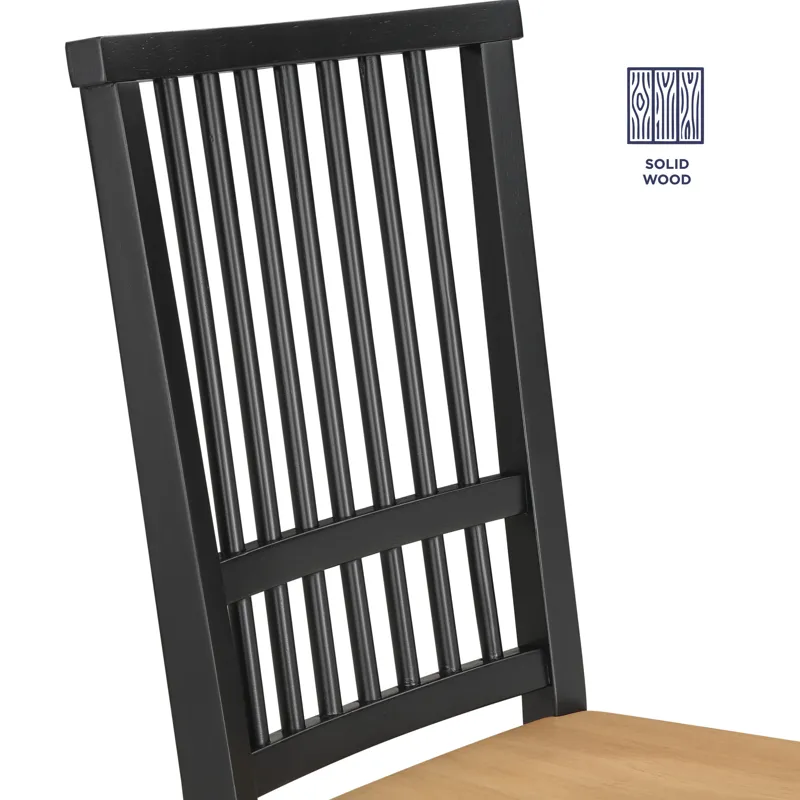 Magnolia 7-Piece Set, 72-108\" Dining Table W/2-18 Leaves, 6 Side Chairs, Black Base