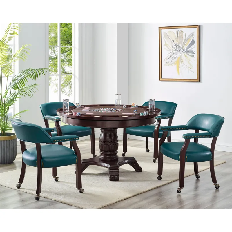 Tournament Brown 6-Piece Dining Set with Game Table Top