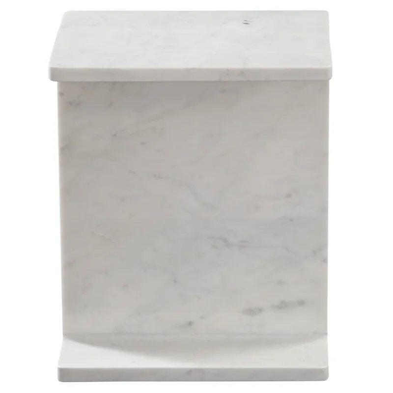 Irma I-Beam White Marble End Table