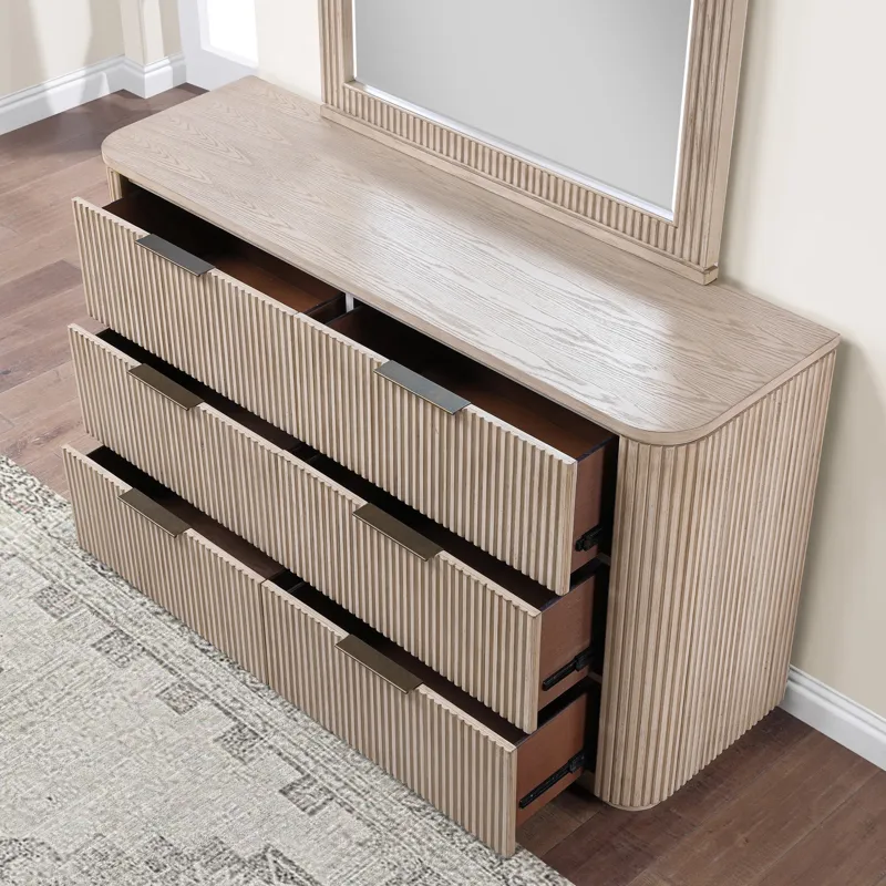 Henry 4-Piece Bedroom, Tan Finish - Queen