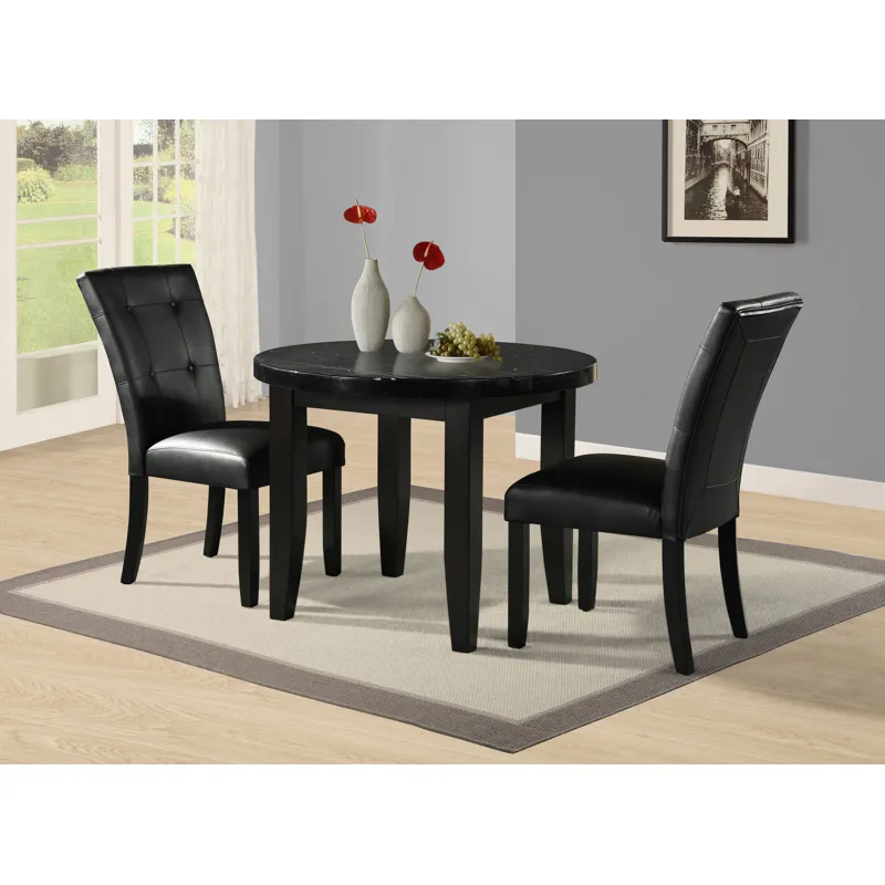 Markina Round Black Marble Table