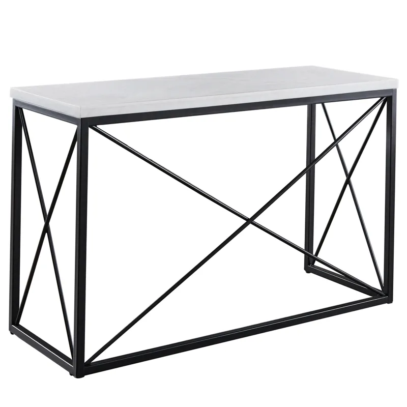 Skyler White Marble Top Sofa Table