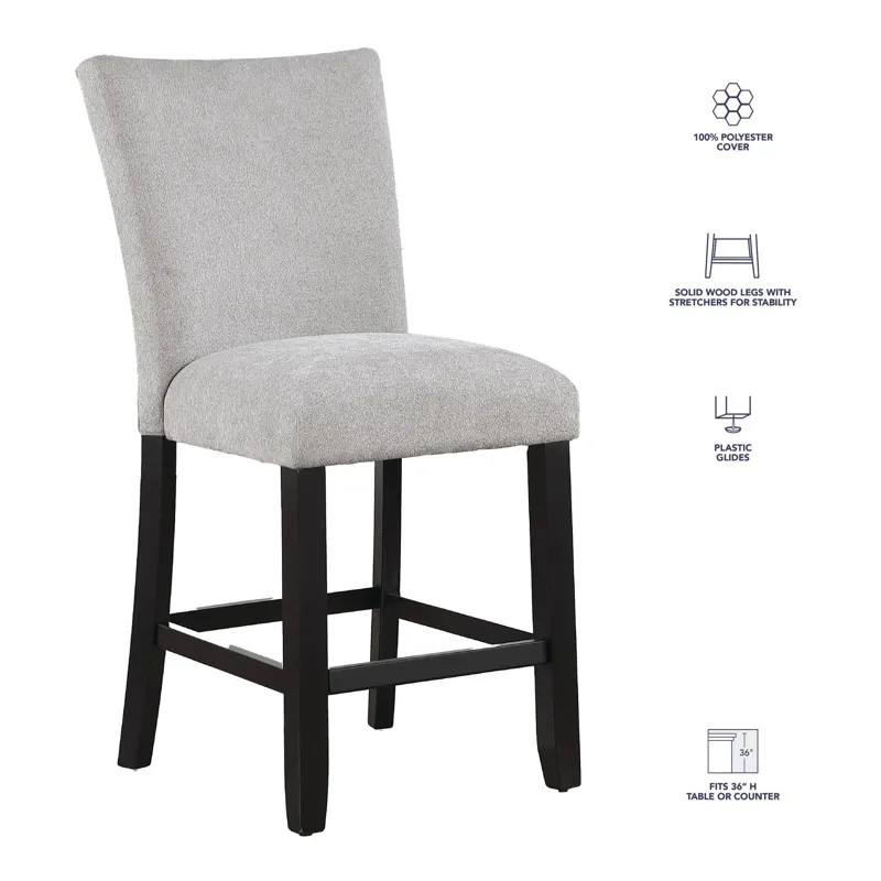 Artemis Gray Chenille Counter Chair