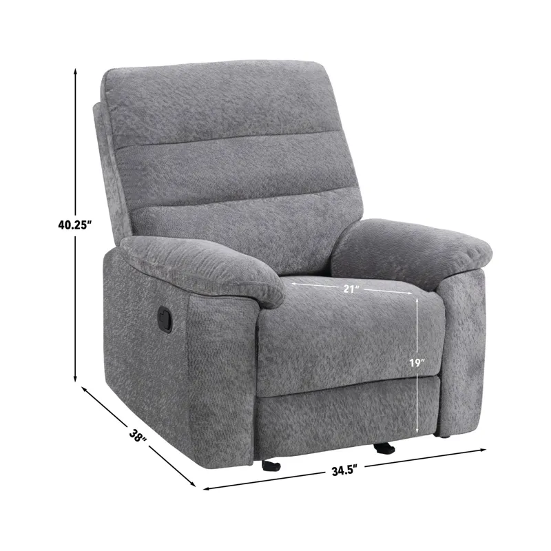 Cozy Gray 2-Piece Reclining Living Room Set